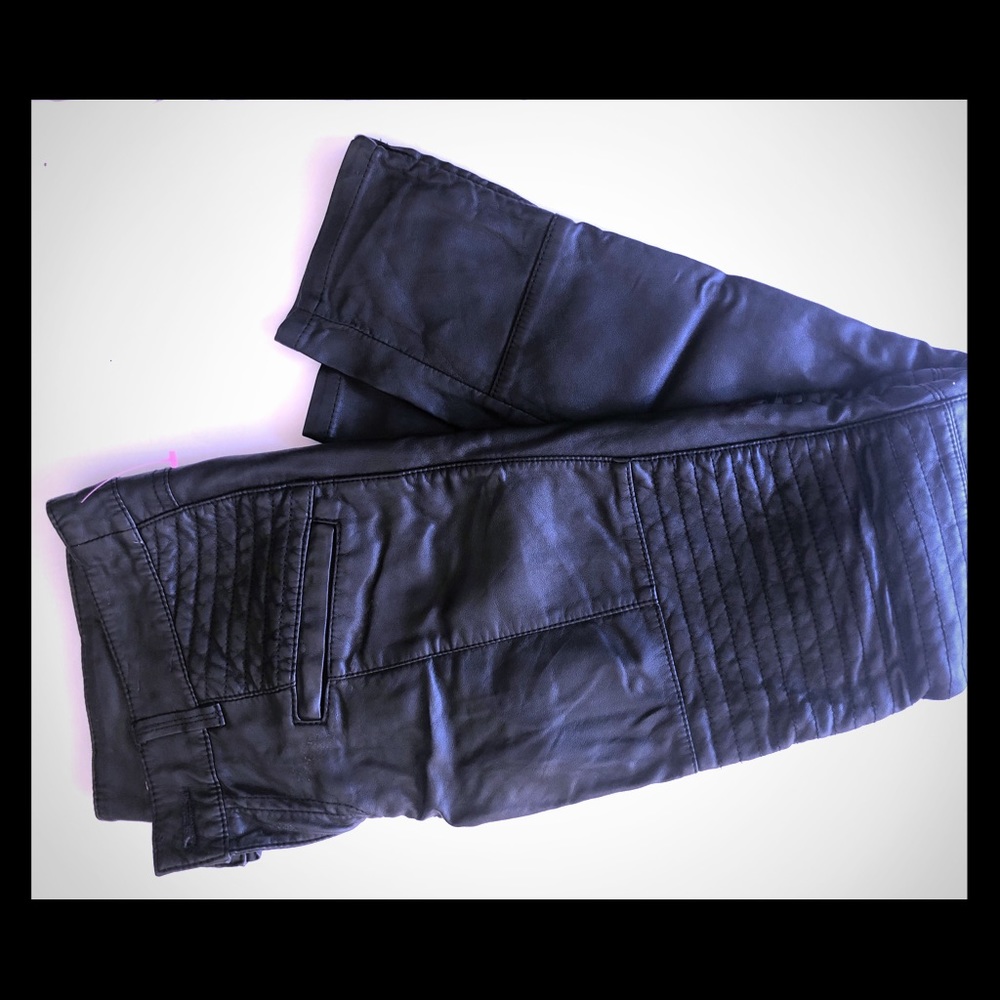 Black leather Free People skinny pants